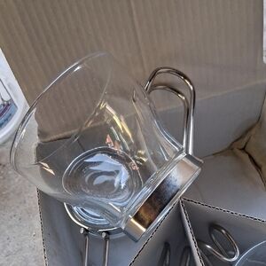 Clear Glass Mug with Metal Handle